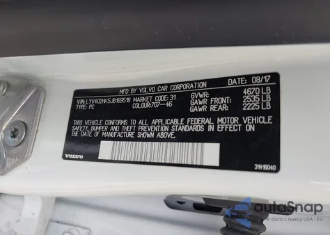 2018 Volvo S60 Inscription T5 from USA, damaged, VIN LYV402HK5JB169518